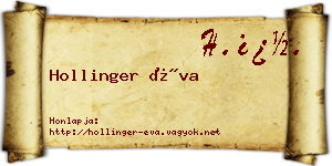 Hollinger Éva névjegykártya